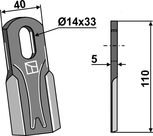 Rakt blad 110 x 40 mm