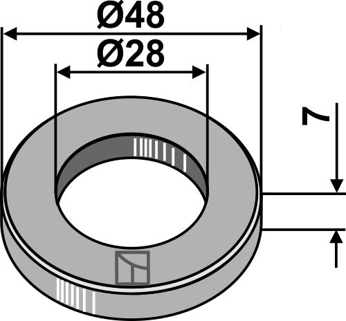 Aluslevy Ø48x7xØ28