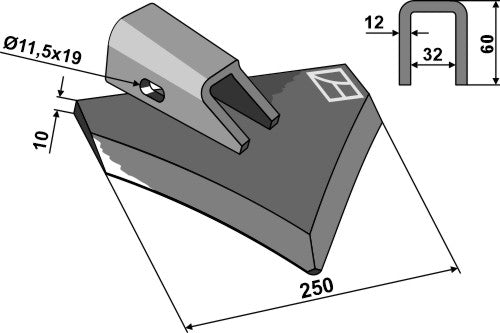 Spade-blad - vänster