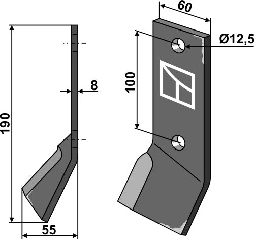 Flail 190x60mm, oikea