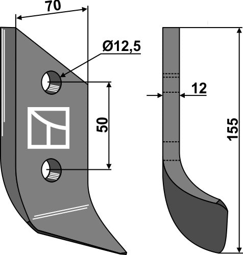 Dikesfräsblad - höger