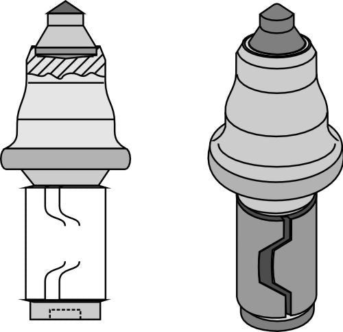 Round attrack tick for street trencher with hardmetal