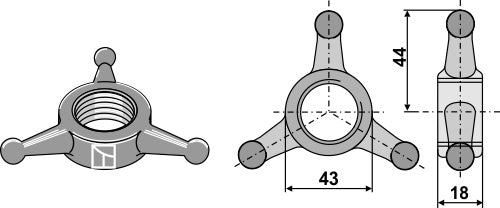 Låsmutter stjärna-triangel