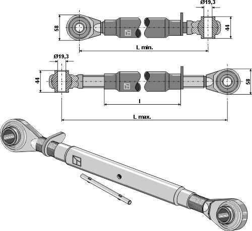 Toppstag M30x3,5 standard