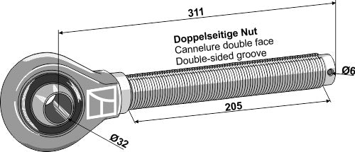 Stag 1,3/4'' - vänstergängad