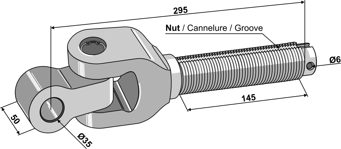 Svängbar dragstång 1,3/4