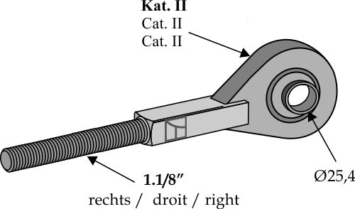 Tie-rod Cat. II Ø 25,4