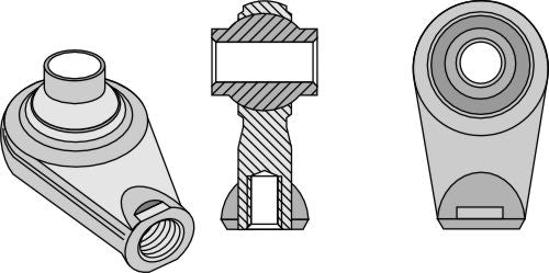Kulledsterminaler för topplänkar med M38 x 2 invändig gänga