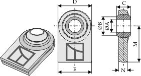Kugleledterminaler til nedre led, der skal svejses