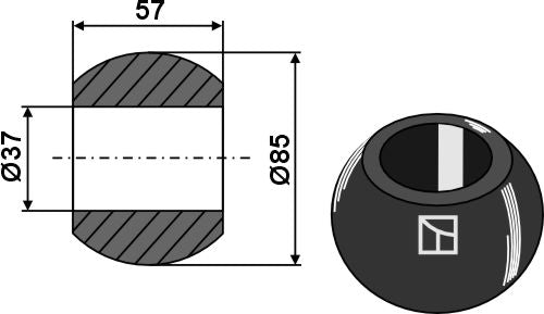 Kula för nedre länkarnas krokar - Kat. IV-III - BLACK LINE