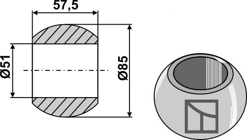 Kula för nedre länkarnas krokar - Kat. IV