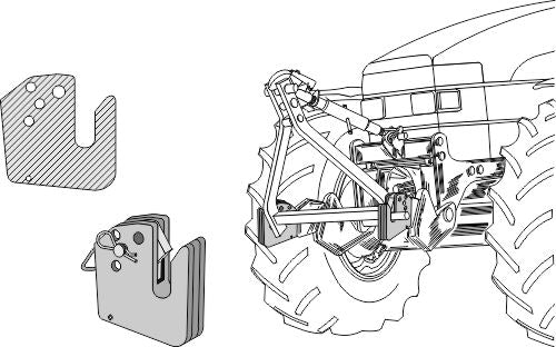 Halvautomatisk krok för främre kraftlyft – Cat ll-l
