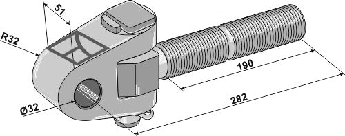 Svingbar strekkstang M36x3