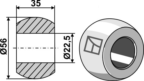 Kula för nedre länkarnas krokar - Kat. II-I