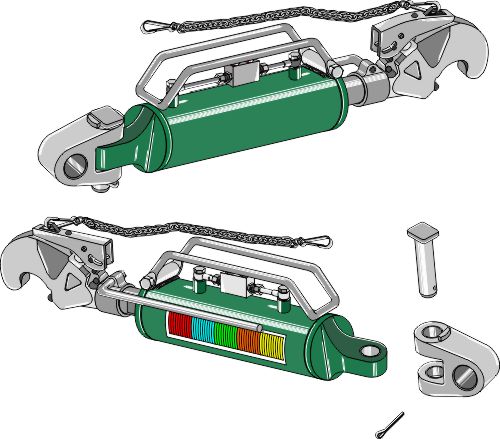 Hydraulinen ylävarsi koukulla ja kääntyvällä sidetangolla