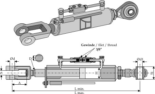 Hydraulisk lyftgaffel och dragstång - 850