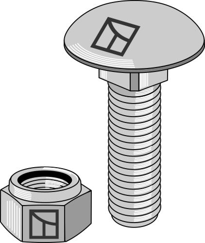 Skruv med skålhuvud M10x1,5x30 med självlåsande mutter