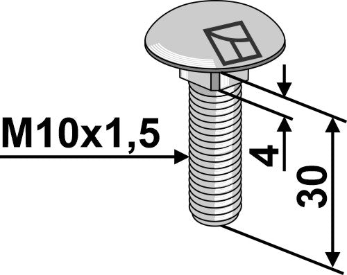 Skruer med skivehoved M10x1,5x30 uden møtrik