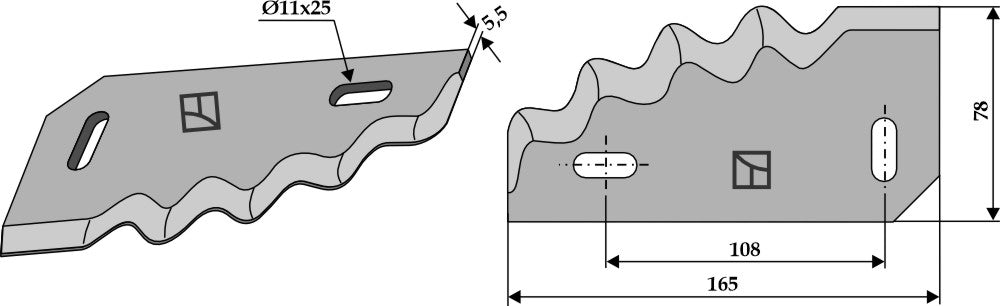 Fodermiksermesser, venstre