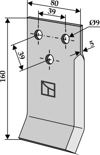 Fodermiksermesser, venstre