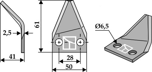 Fodermixerknivar, höger