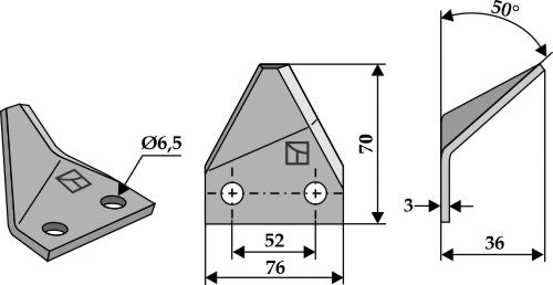 Fodder mixer knive, right