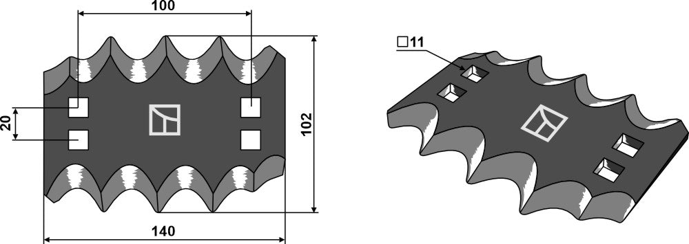 Fodermixerknivar, vänster