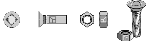 Plogbult 7/16''UNF med sexkantsmutter