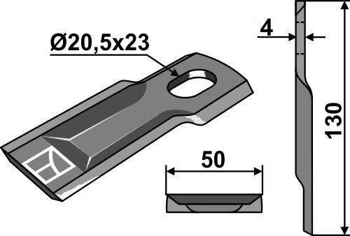 Pyörivä leikkuuterä 130x50mm