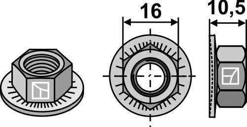 Sekskantmøtrik - M10x1,5