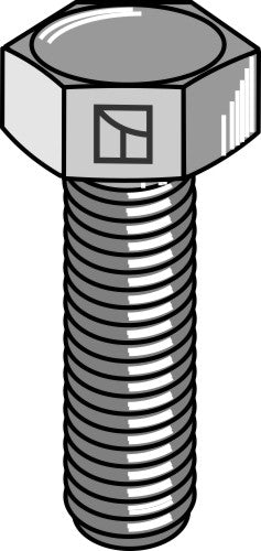 Sexkantskruv M8x1,25x16 utan mutter – galvaniserad