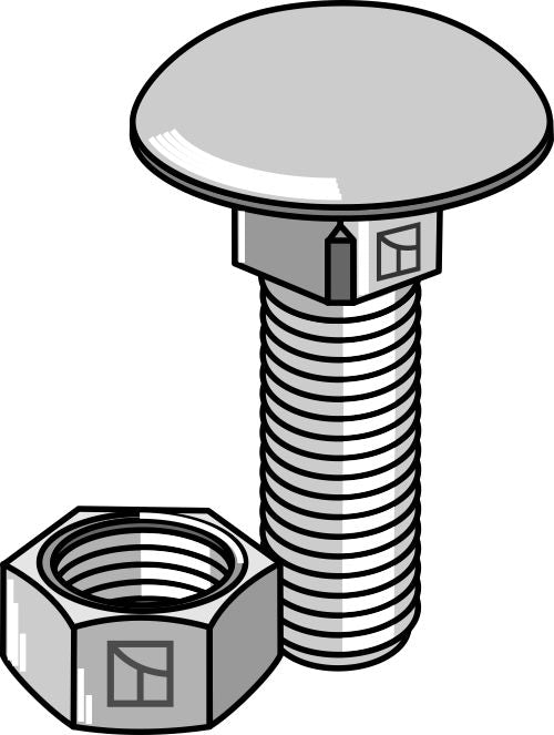 Bult M8x1,25x20 galvaniserad med mutter