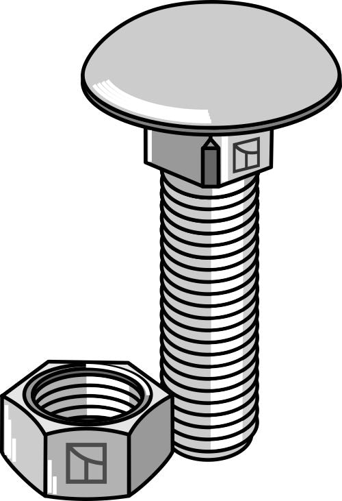 Bult M8x1,25x30 galvaniserad med mutter