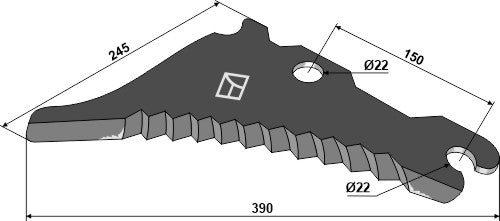 Pyöreä paalausveitsi 390 mm
