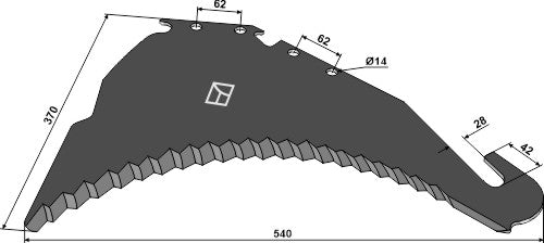 Ensilage kniv 510 mm