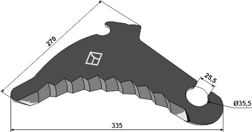 Rundbalspresskniv 335 mm