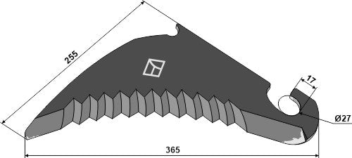 Pyöreä paalausveitsi 365 mm