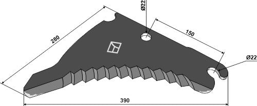 Rundbalpresskniv 390 mm