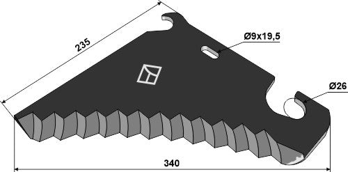 Rundballepressekniv 340 mm