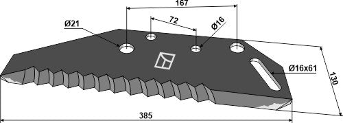 Ensilage kniv 385 mm