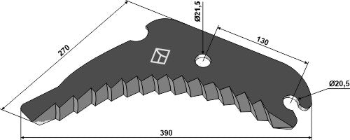 Rundbalpresskniv 390 mm