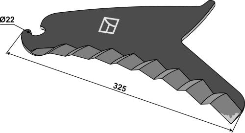 Kniv til rundballepresser 325 mm