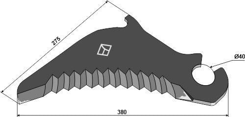 Rundbalpresskniv 380 mm