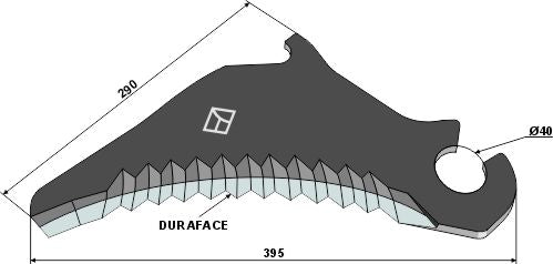 Pyöreä paalausveitsi 395 mm - DURAFACE
