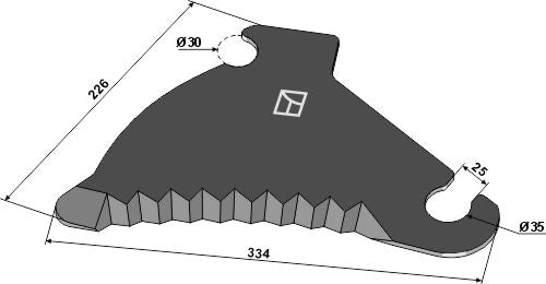 Rundbalpresskniv 334 mm