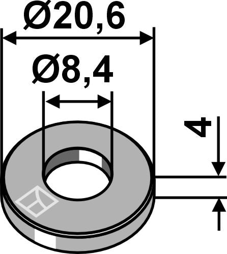 Aluslevy Ø20,6x4xØ8,4 - DIN7349