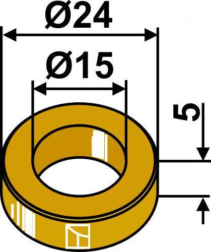 Muovinen aluslevy Ø24x5xØ15