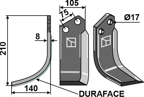 Blad DURAFACE, vänster modell