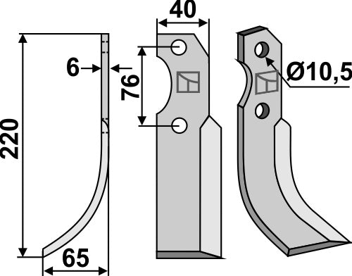 Blade 220x40mm, left