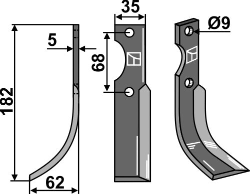 Blade 182x35mm, left